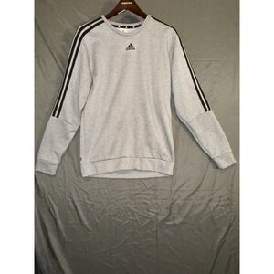 Adidas Men's Medium Gray‎ Crew Neck Sweatshirt 3 Stripes